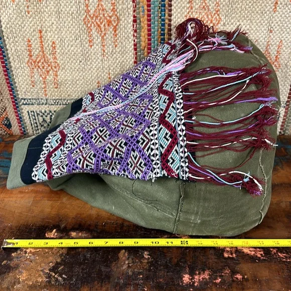 TRICIA FIX knapsack. Upcycled army bag that carries memories. Add your own:)